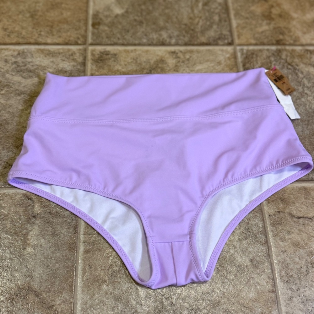 PINK Victoria's Secret Lavender High Waist Bikini Bottom Purple Medium NEW